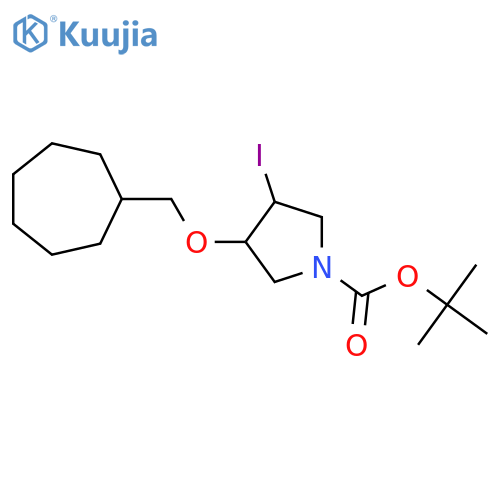 tert-butyl 3-(cycloheptylmethoxy)-4-iodopyrrolidine-1-carboxylate structure