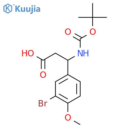 3-(3-bromo-4-methoxyphenyl)-3-{(tert-butoxy)carbonylamino}propanoic acid structure