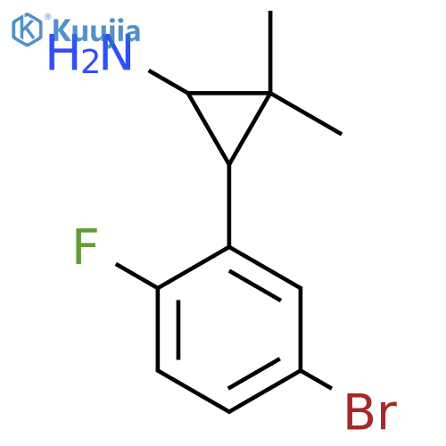 3-(5-bromo-2-fluorophenyl)-2,2-dimethylcyclopropan-1-amine structure