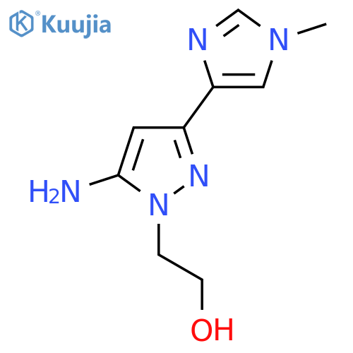2-5-amino-3-(1-methyl-1H-imidazol-4-yl)-1H-pyrazol-1-ylethan-1-ol structure
