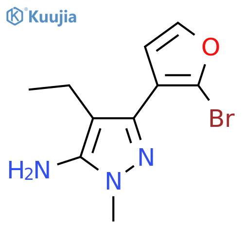 3-(2-bromofuran-3-yl)-4-ethyl-1-methyl-1H-pyrazol-5-amine structure