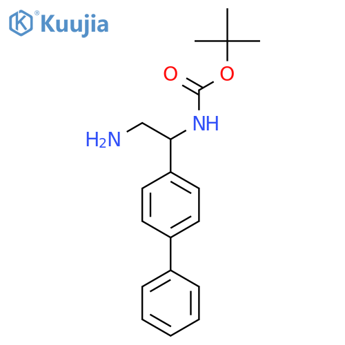 tert-butyl N-2-amino-1-(4-phenylphenyl)ethylcarbamate structure