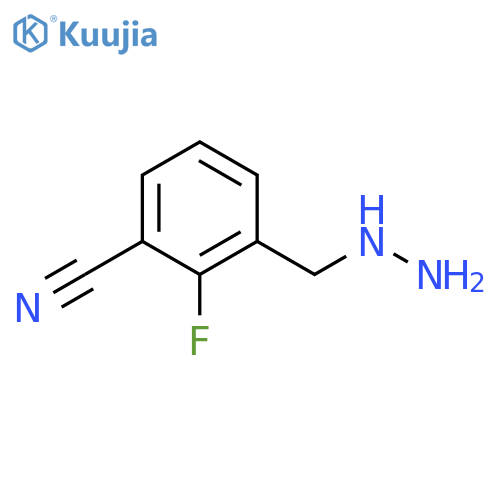 2-fluoro-3-(hydrazinylmethyl)benzonitrile structure