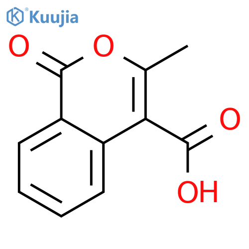 3-methyl-1-oxo-1H-isochromene-4-carboxylic acid structure