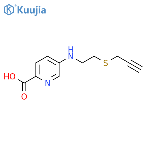 5-{2-(prop-2-yn-1-ylsulfanyl)ethylamino}pyridine-2-carboxylic acid structure