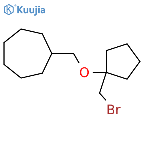 ({1-(bromomethyl)cyclopentyloxy}methyl)cycloheptane structure