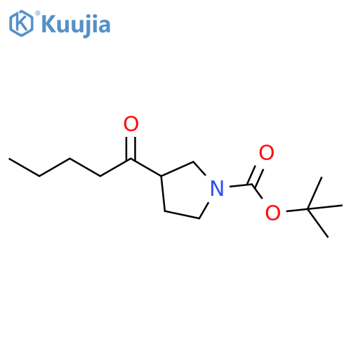 1-Pyrrolidinecarboxylic acid, 3-(1-oxopentyl)-, 1,1-dimethylethyl ester structure