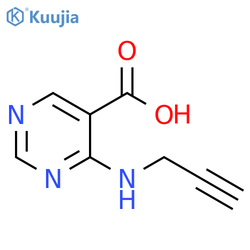 4-(prop-2-yn-1-yl)aminopyrimidine-5-carboxylic acid structure