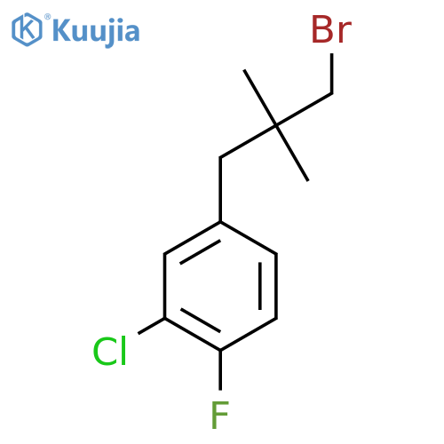 4-(3-bromo-2,2-dimethylpropyl)-2-chloro-1-fluorobenzene structure