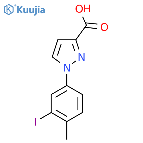 1-(3-iodo-4-methylphenyl)-1H-pyrazole-3-carboxylic acid structure