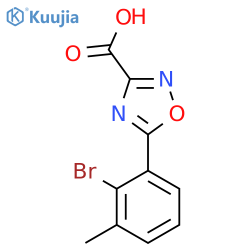 5-(2-bromo-3-methylphenyl)-1,2,4-oxadiazole-3-carboxylic acid structure