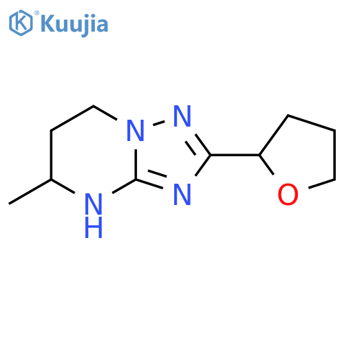 5-methyl-2-(oxolan-2-yl)-4H,5H,6H,7H-1,2,4triazolo1,5-apyrimidine structure