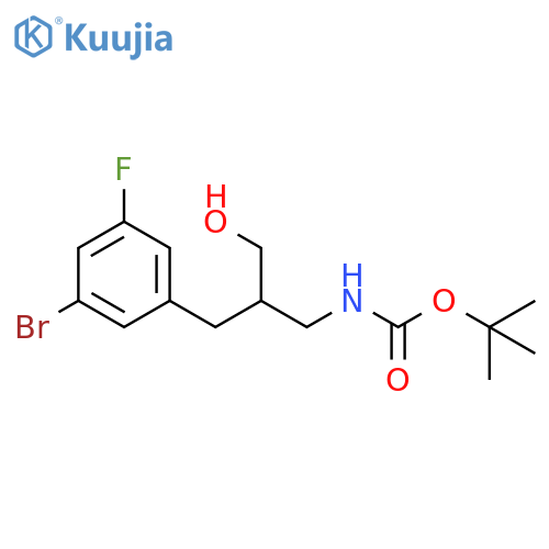 tert-butyl N-{2-(3-bromo-5-fluorophenyl)methyl-3-hydroxypropyl}carbamate structure