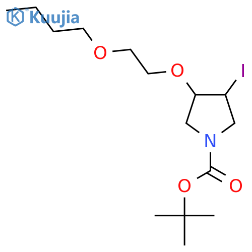 tert-butyl 3-(2-butoxyethoxy)-4-iodopyrrolidine-1-carboxylate structure