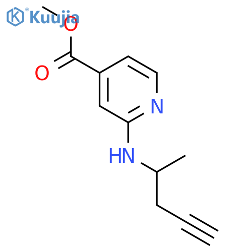 methyl 2-(pent-4-yn-2-yl)aminopyridine-4-carboxylate structure