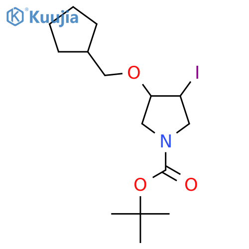 tert-butyl 3-(cyclopentylmethoxy)-4-iodopyrrolidine-1-carboxylate structure