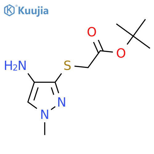 tert-butyl 2-[(4-amino-1-methyl-1H-pyrazol-3-yl)sulfanyl]acetate structure