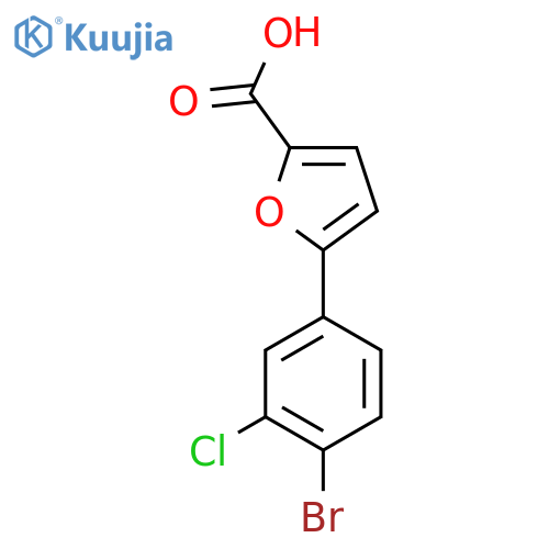 5-(4-Bromo-3-chlorophenyl)furan-2-carboxylic acid structure