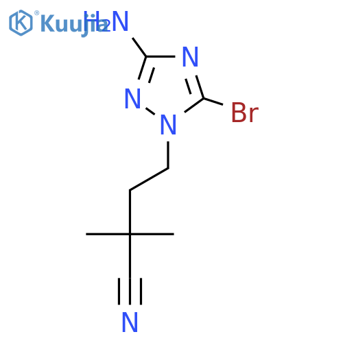 4-(3-Amino-5-bromo-1H-1,2,4-triazol-1-yl)-2,2-dimethylbutanenitrile structure