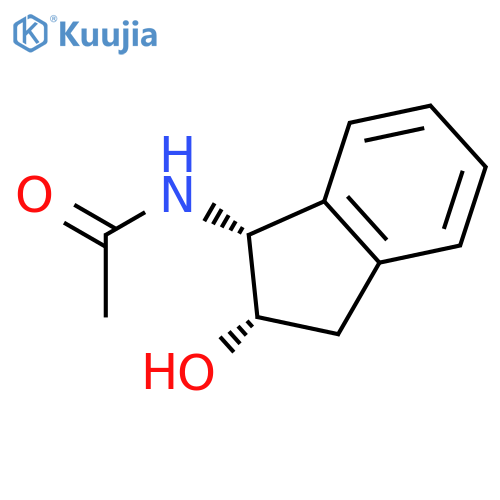 Acetamide, N-[(1R,2S)-2,3-dihydro-2-hydroxy-1H-inden-1-yl]-, rel- structure