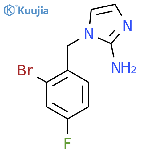 1-(2-bromo-4-fluorophenyl)methyl-1H-imidazol-2-amine structure