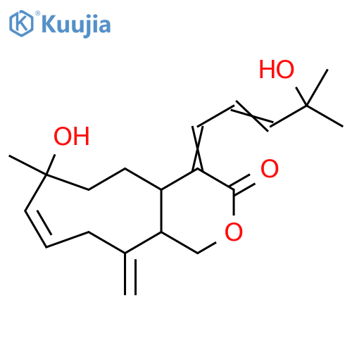 Cyclonona[c]pyran-3(1H)-one,4,4a,5,6,7,10,11,11a-octahydro-7-hydroxy-4-[(2Z)-4-hydroxy-4-methyl-2-pentenylidene]-7-methyl-11-methylene-,(4Z,4aR,7R,8Z,11aS)-rel-(+)- (9CI) structure