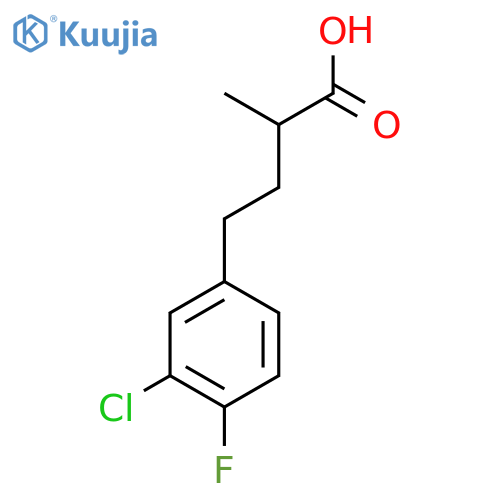 4-(3-chloro-4-fluorophenyl)-2-methylbutanoic acid structure