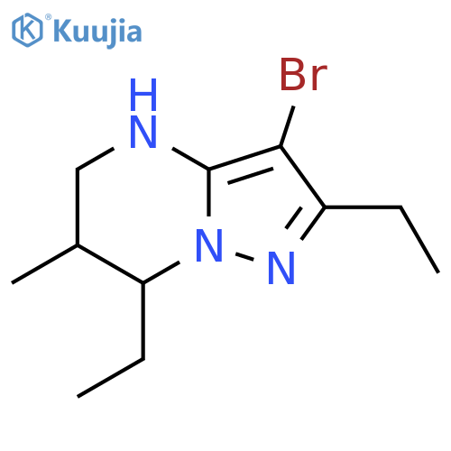 3-bromo-2,7-diethyl-6-methyl-4H,5H,6H,7H-pyrazolo1,5-apyrimidine structure