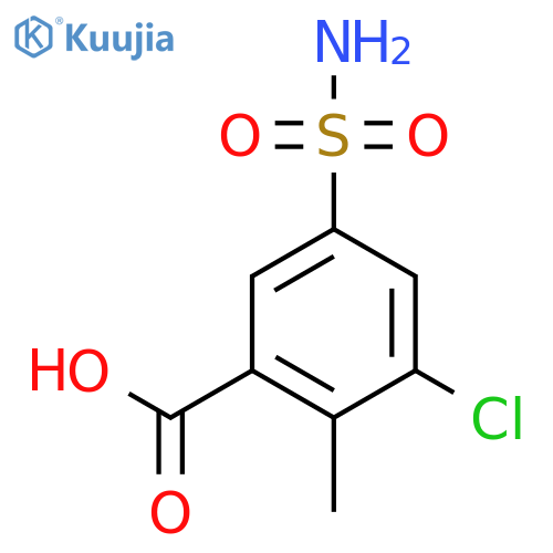3-chloro-2-methyl-5-sulfamoylbenzoic acid structure