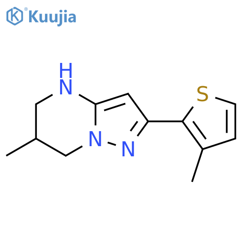 6-methyl-2-(3-methylthiophen-2-yl)-4H,5H,6H,7H-pyrazolo1,5-apyrimidine structure