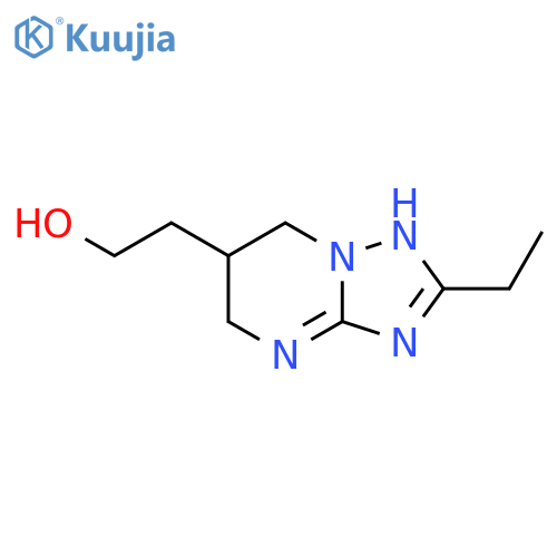 2-{2-ethyl-4H,5H,6H,7H-1,2,4triazolo1,5-apyrimidin-6-yl}ethan-1-ol structure