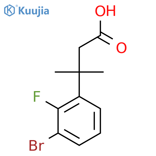 3-(3-bromo-2-fluorophenyl)-3-methylbutanoic acid structure
