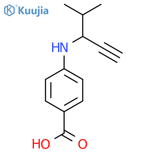 4-(4-methylpent-1-yn-3-yl)aminobenzoic acid structure