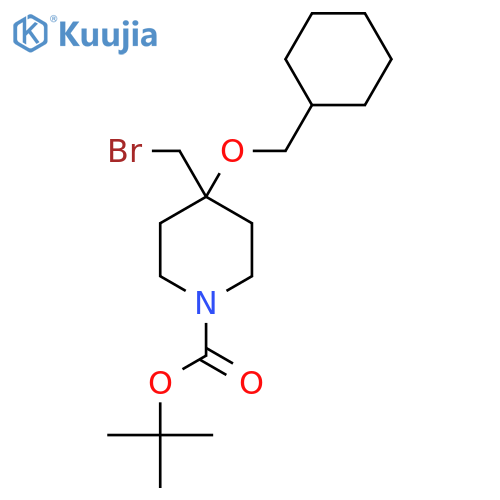 Tert-butyl 4-(bromomethyl)-4-(cyclohexylmethoxy)piperidine-1-carboxylate structure