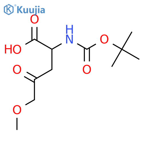 2-{(tert-butoxy)carbonylamino}-5-methoxy-4-oxopentanoic acid structure