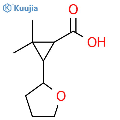 2,2-dimethyl-3-(oxolan-2-yl)cyclopropane-1-carboxylic acid structure