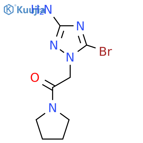 2-(3-amino-5-bromo-1H-1,2,4-triazol-1-yl)-1-(pyrrolidin-1-yl)ethan-1-one structure