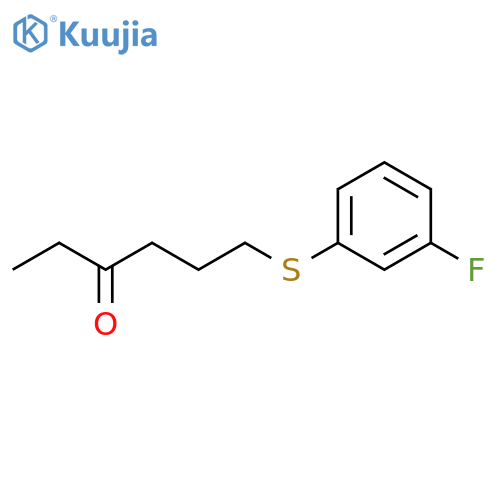 3-Hexanone, 6-[(3-fluorophenyl)thio]- structure