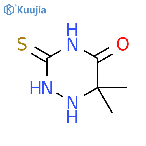 3-mercapto-6,6-dimethyl-1,6-dihydro-1,2,4-triazin-5(4H)-one structure