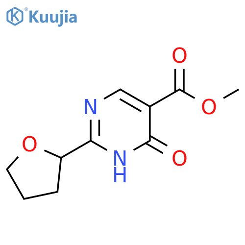 5-Pyrimidinecarboxylic acid, 1,6-dihydro-6-oxo-2-(tetrahydro-2-furanyl)-, methyl ester structure