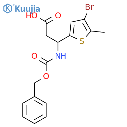 3-{(benzyloxy)carbonylamino}-3-(4-bromo-5-methylthiophen-2-yl)propanoic acid structure