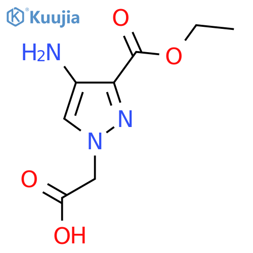 2-4-amino-3-(ethoxycarbonyl)-1H-pyrazol-1-ylacetic acid structure