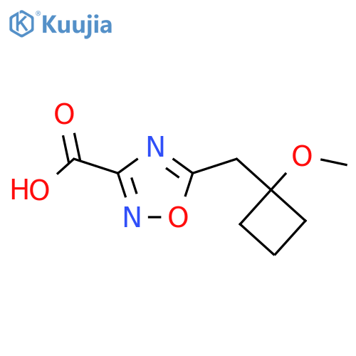 5-(1-methoxycyclobutyl)methyl-1,2,4-oxadiazole-3-carboxylic acid structure