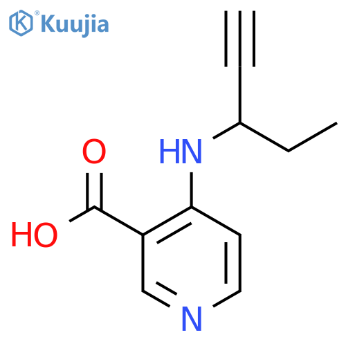 4-(pent-1-yn-3-yl)aminopyridine-3-carboxylic acid structure