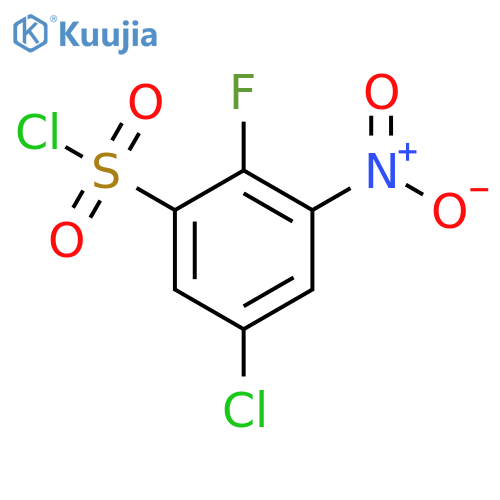 5-chloro-2-fluoro-3-nitrobenzene-1-sulfonyl chloride structure