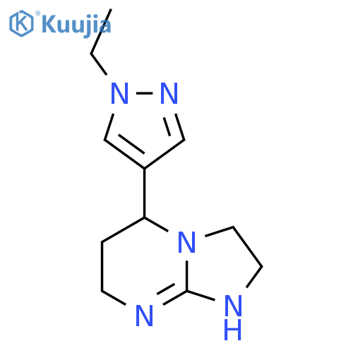 1-ethyl-4-{2H,3H,5H,6H,7H,8H-imidazo1,2-apyrimidin-5-yl}-1H-pyrazole structure