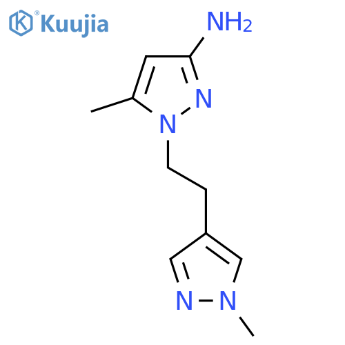 5-methyl-1-2-(1-methyl-1H-pyrazol-4-yl)ethyl-1H-pyrazol-3-amine structure