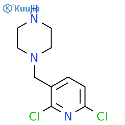 1-(2,6-dichloropyridin-3-yl)methylpiperazine structure