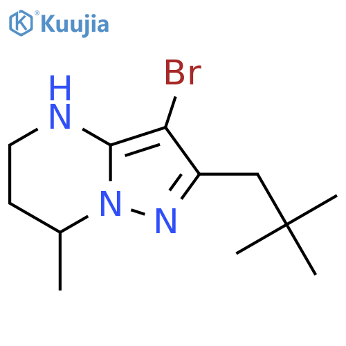 3-bromo-2-(2,2-dimethylpropyl)-7-methyl-4H,5H,6H,7H-pyrazolo1,5-apyrimidine structure