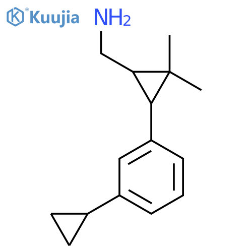 3-(3-cyclopropylphenyl)-2,2-dimethylcyclopropylmethanamine structure